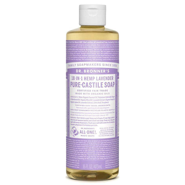 Dr. Bronner's, Pure Castile Soap 18-in-1, Lavender, 237mL
