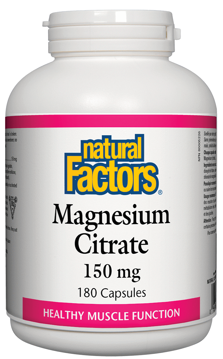 Natural Factors Magnesium Citrate 150 mg 180 Capsules
