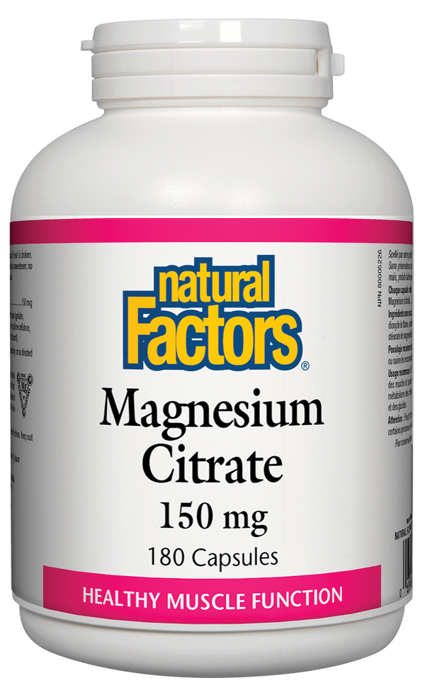 Natural Factors Magnesium Citrate 150 mg 180 Capsules