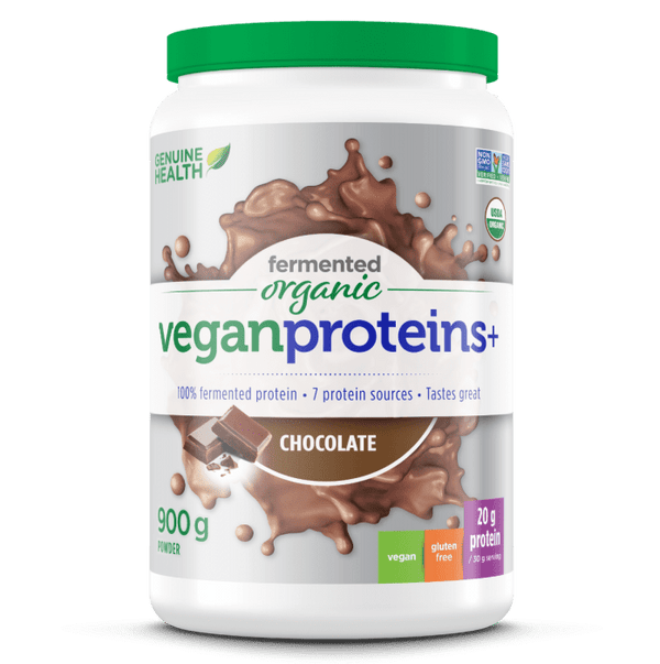 Genuine Health Fermented Organic Vegan Proteins+ Chocolate 900 g