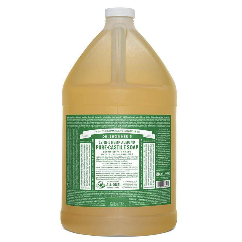 Dr. Bronner's, Pure Castile Soap 18-in-1, Almond, 3.8L (1 Gallon)
