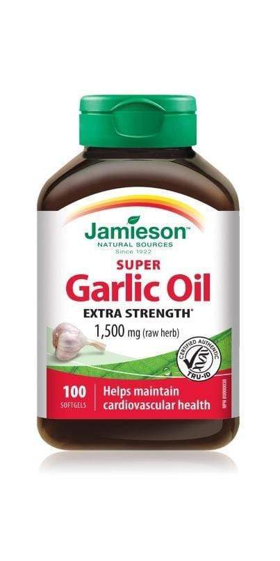 Jamieson Super Garlic Oil Extra Strength 1500 mg 100 Softgels