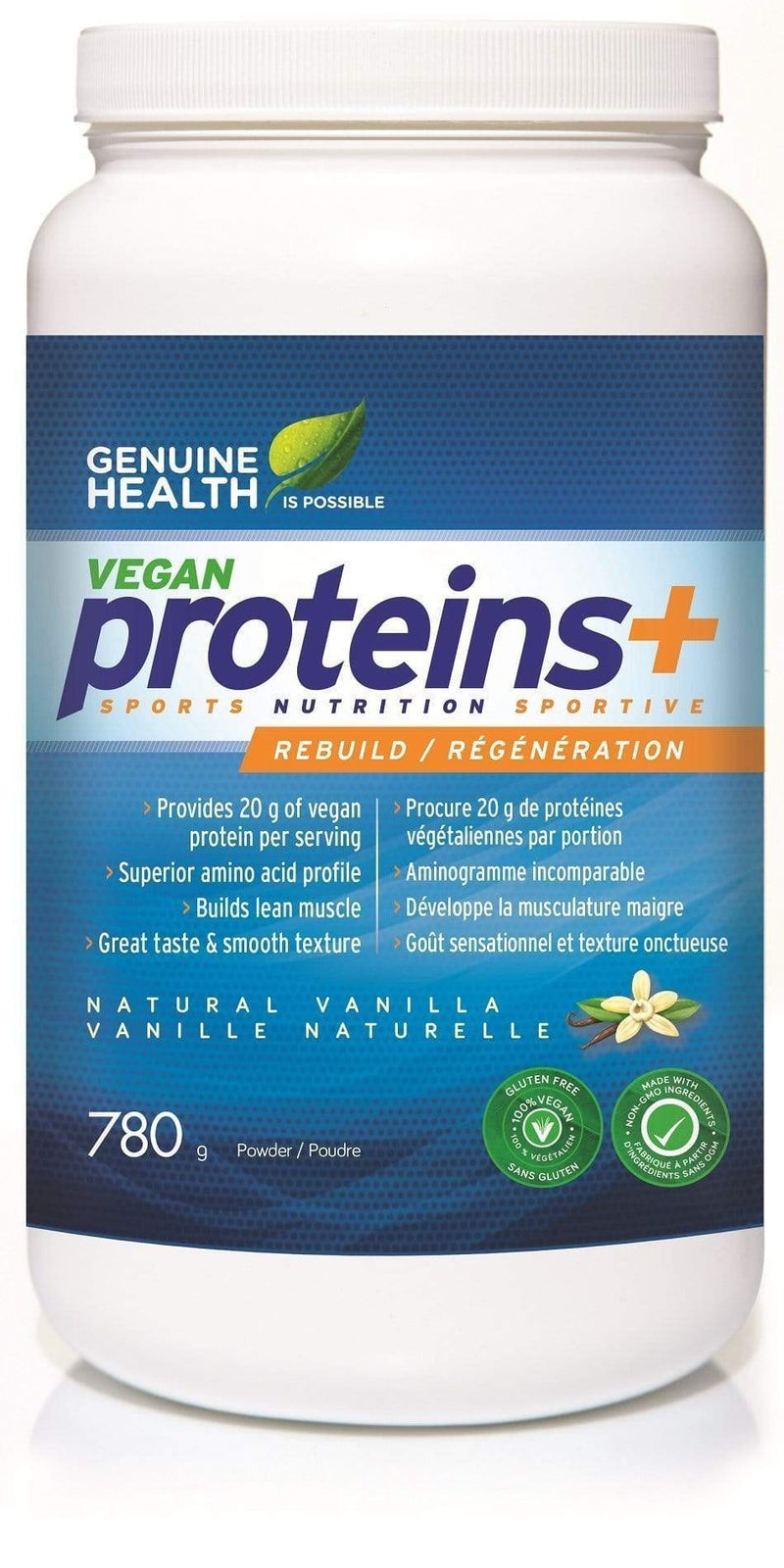 Genuine Health Vegan proteins+ Natural Vanilla 780 g