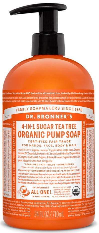 Dr. Bronner's, 4-in-1 Organic Pump Soap, Tea Tree, 710mL