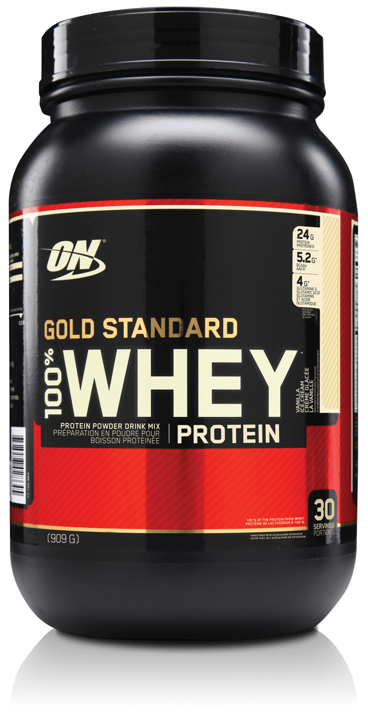 Optimum Nutrition, Gold Standard 100% Whey, Vanilla Ice Cream, 907g (2 lb)