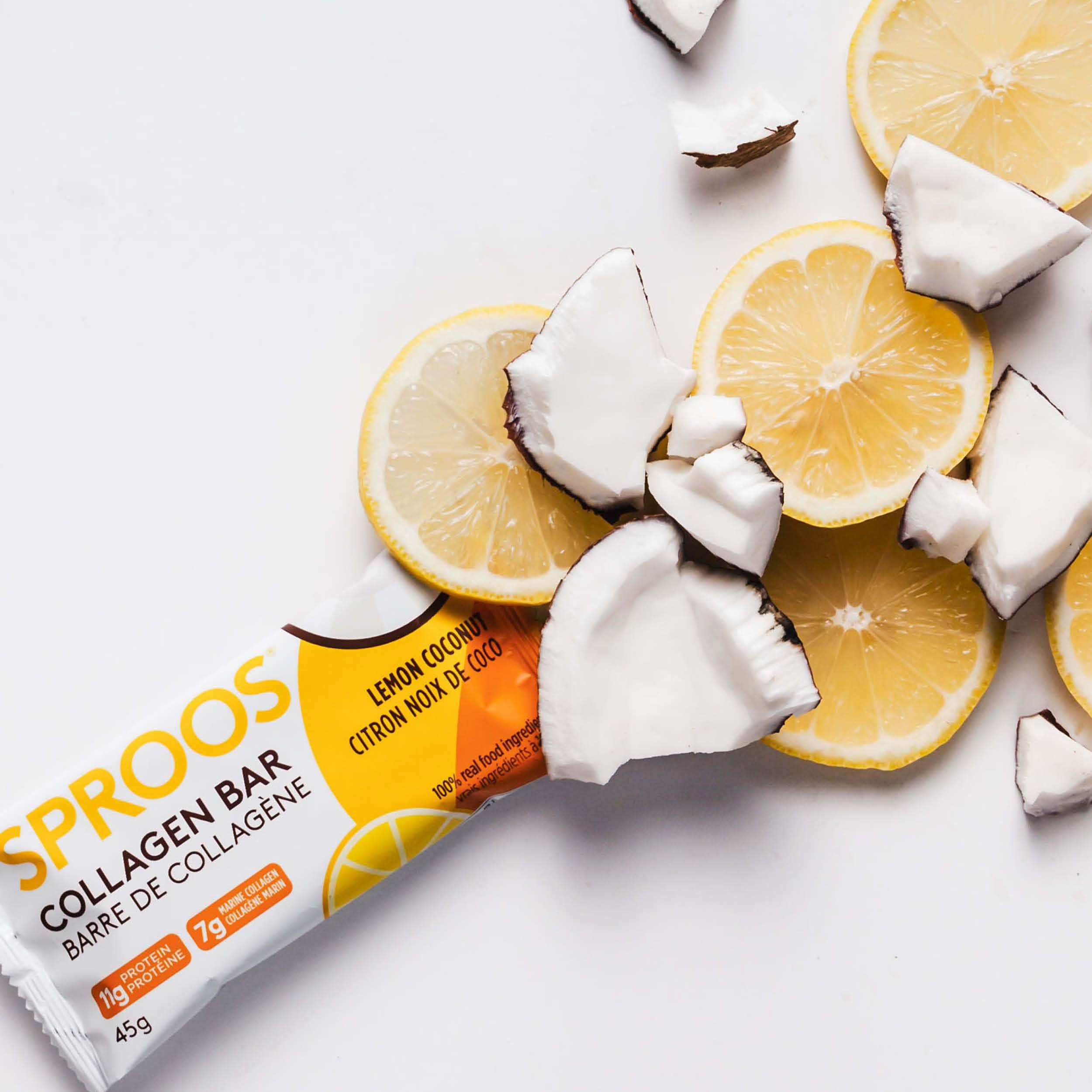 Sproos Marine Collagen Bar, Lemon Coconut
