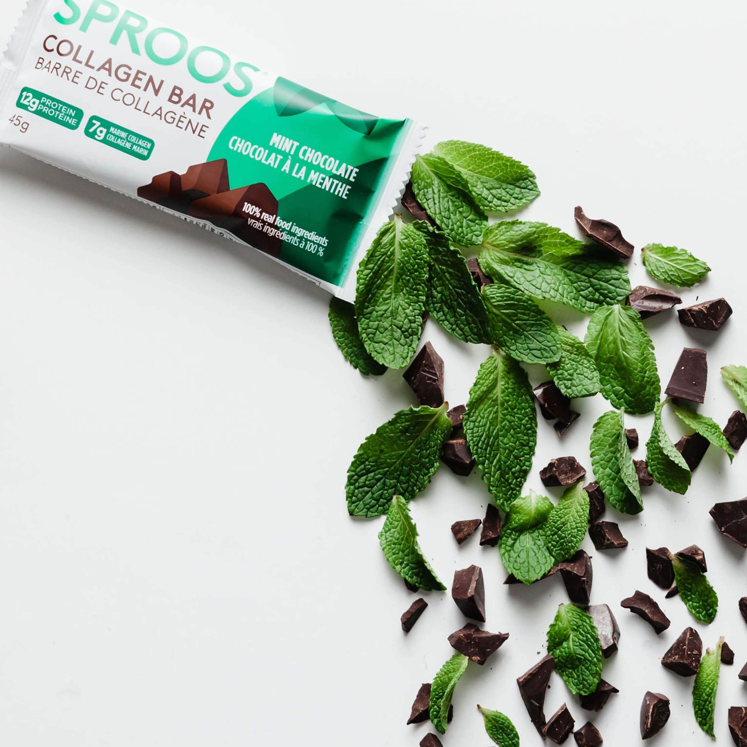 Sproos Marine Collagen Bar, Mint Chocolate