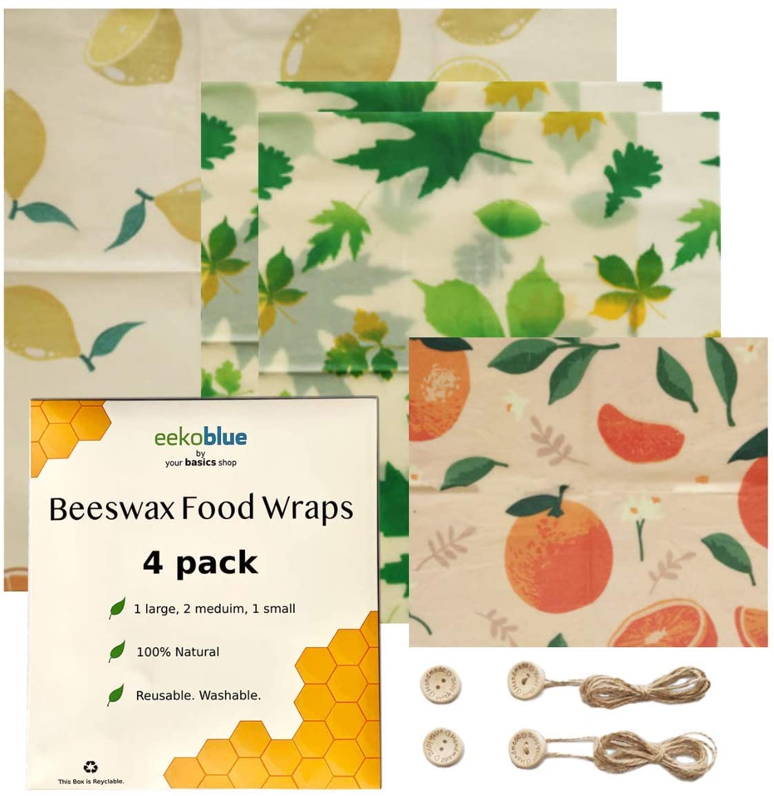 Your Basics Shop Beeswax Food Wraps 4 Pack