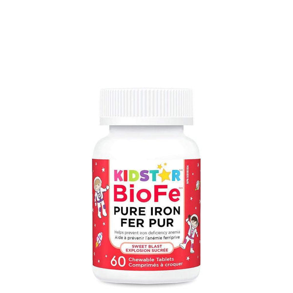 KidStar Nutrients BioFe Pure Iron (Sweet Blast) 60 قرصًا قابلاً للمضغ
