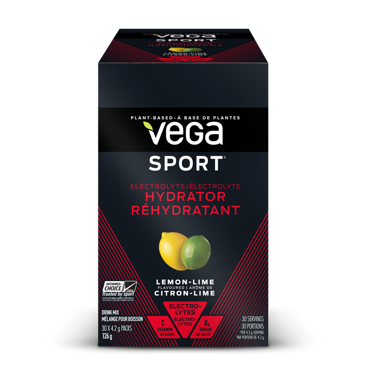 Vega Sport, Electrolyte Hydrator, Lemon Lime, 126g (Box of 30 x 4.2g)