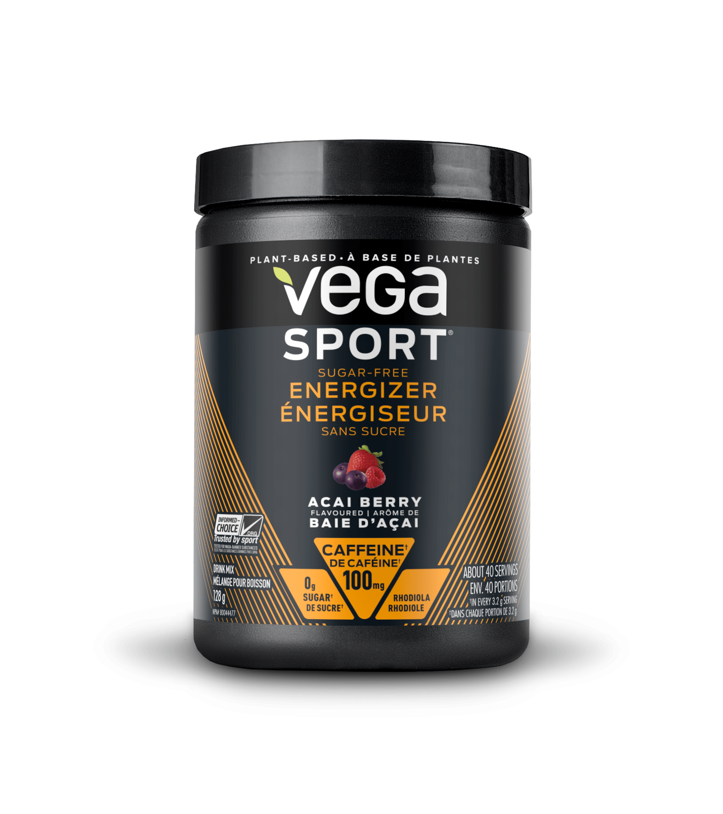 Vega Sport, Sugar-Free Energizer, Acai Berry, 128g