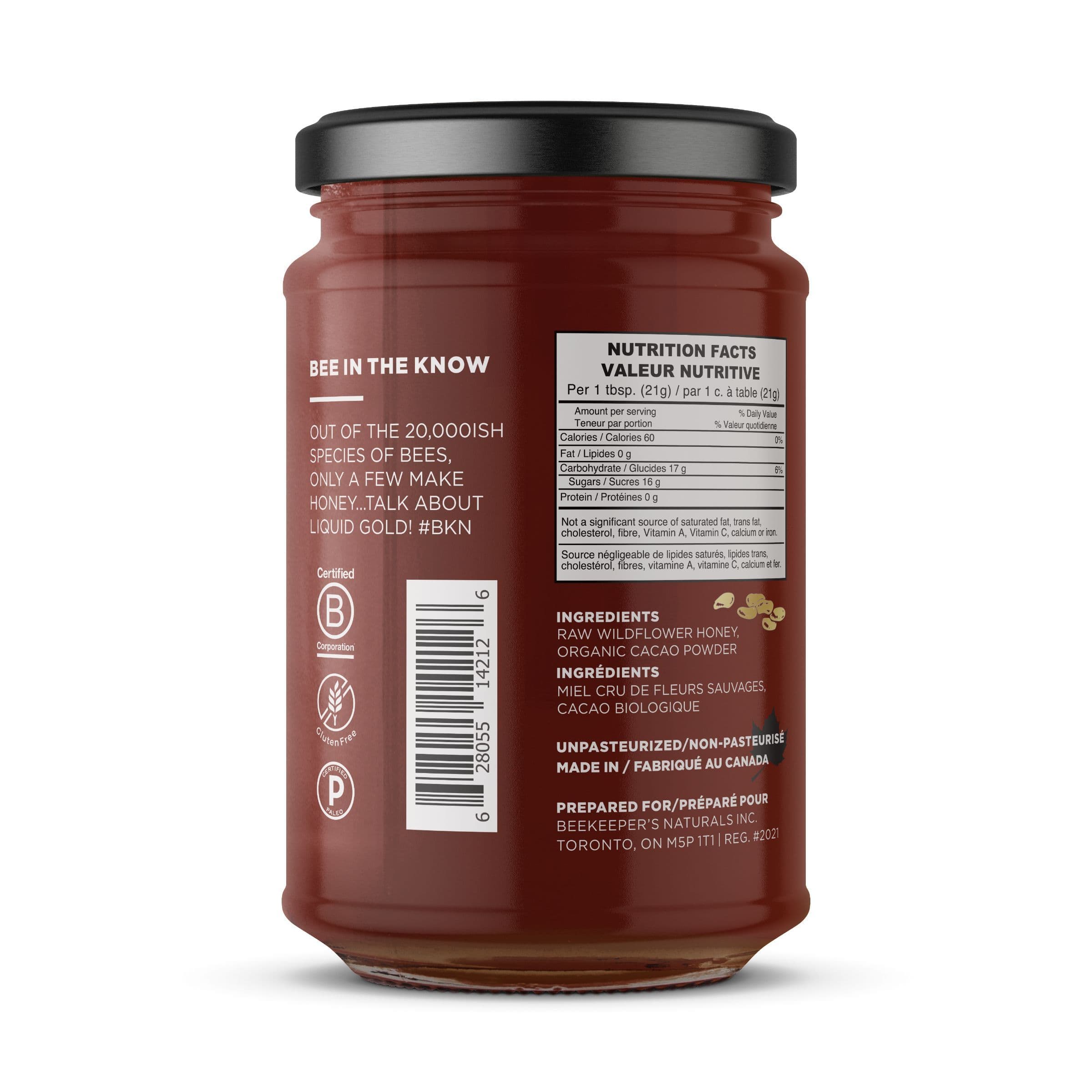 Beekeeper's Naturals, Superfood Honey with Cacao, 500g