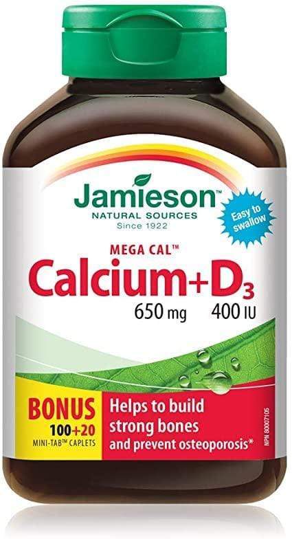 Jamieson MegaCal +D3 400IU 650 MG 120 Caplets