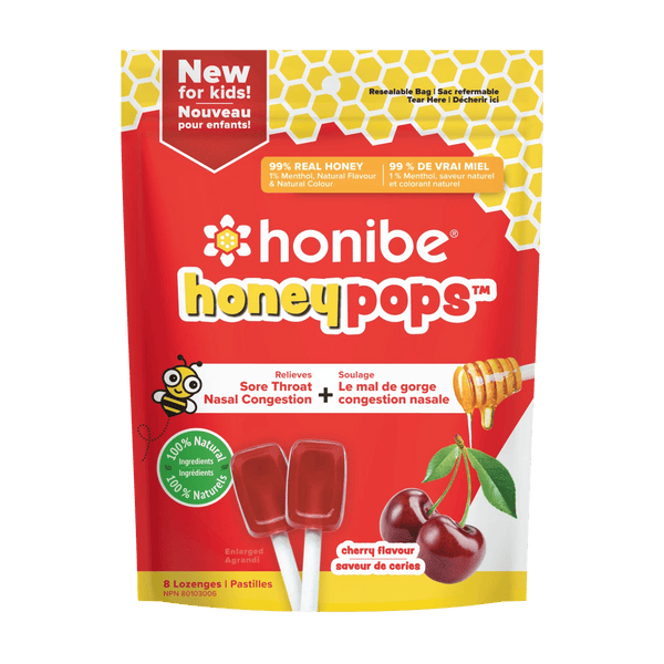 Honibe Honey Pops for Kids Cherry