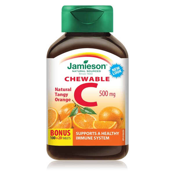 Jamieson Chewable C 500 mg Tangy Orange 120 Tablets