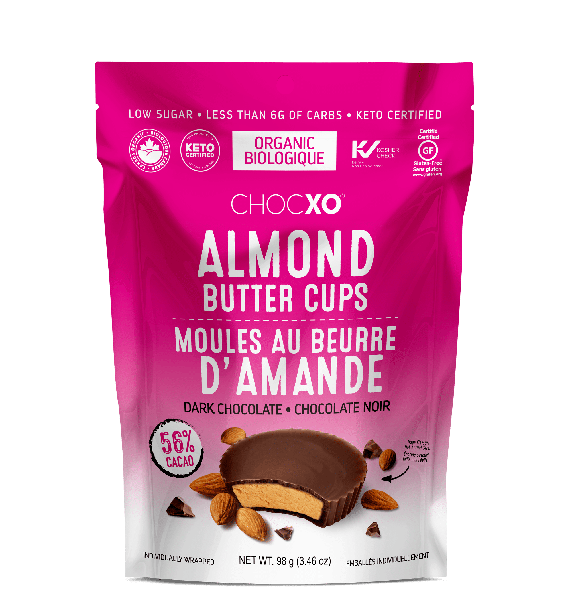 ChocXO Dark Chocolate Almond Butter Cups