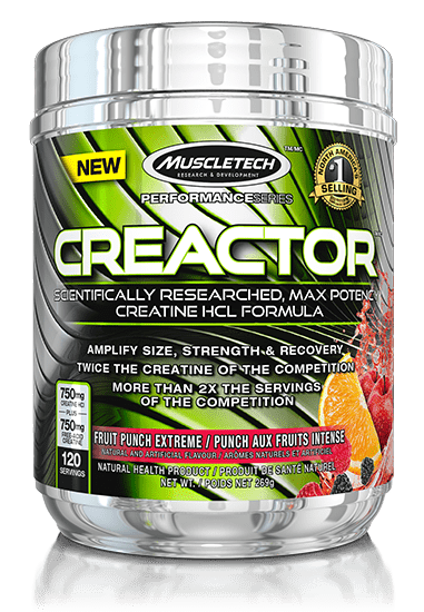MuscleTech Creactor Creatine HCI, Fruit Punch Extreme, 269 g