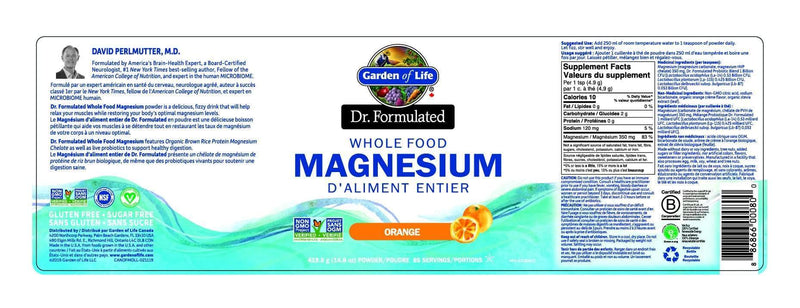 Garden of Life Dr. Formulated Whole Food Magnesium Orange 85 Servings