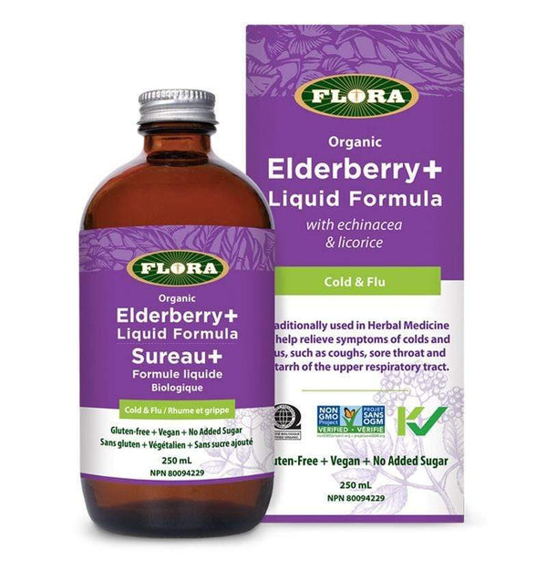 Flora Organic Elderberry+ Liquid Formula 250 mL