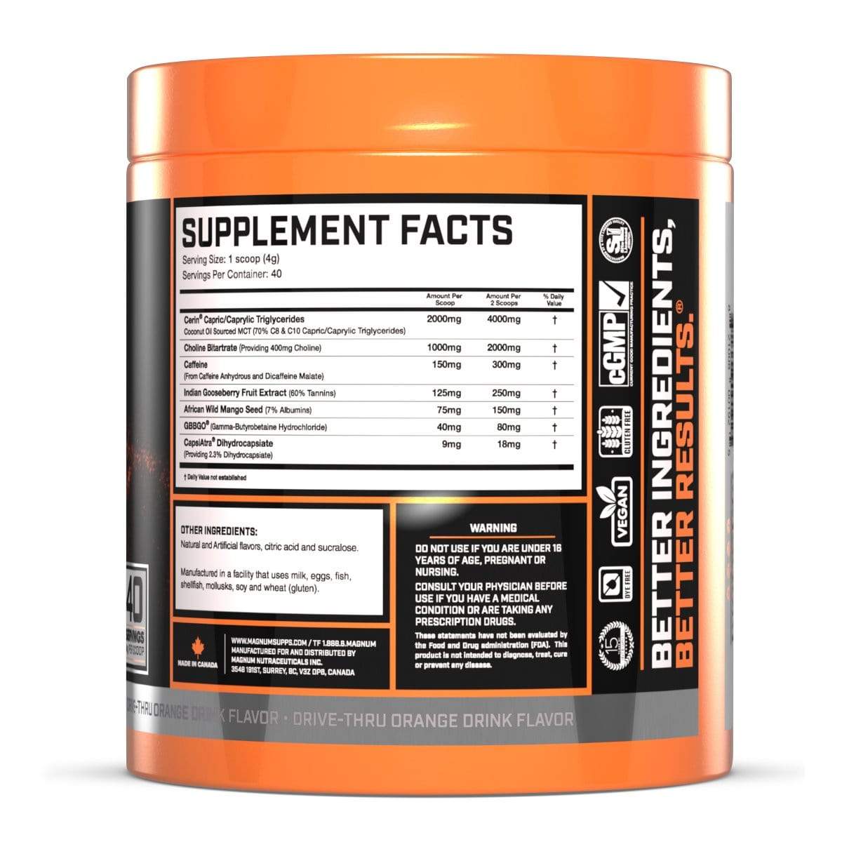 Magnum Nutraceuticals Fasted Cardio 158 g - Orange Flavour
