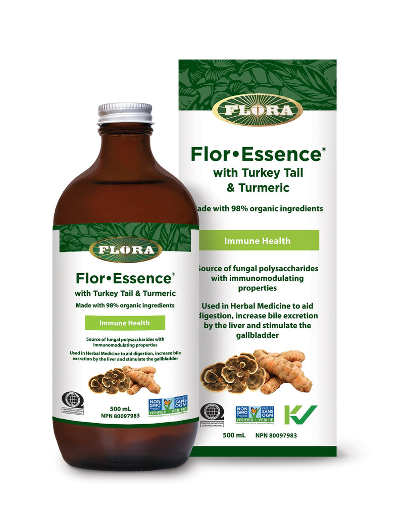 Flora Flor-Essence with Turkey Tail & Turmeric 500 mL