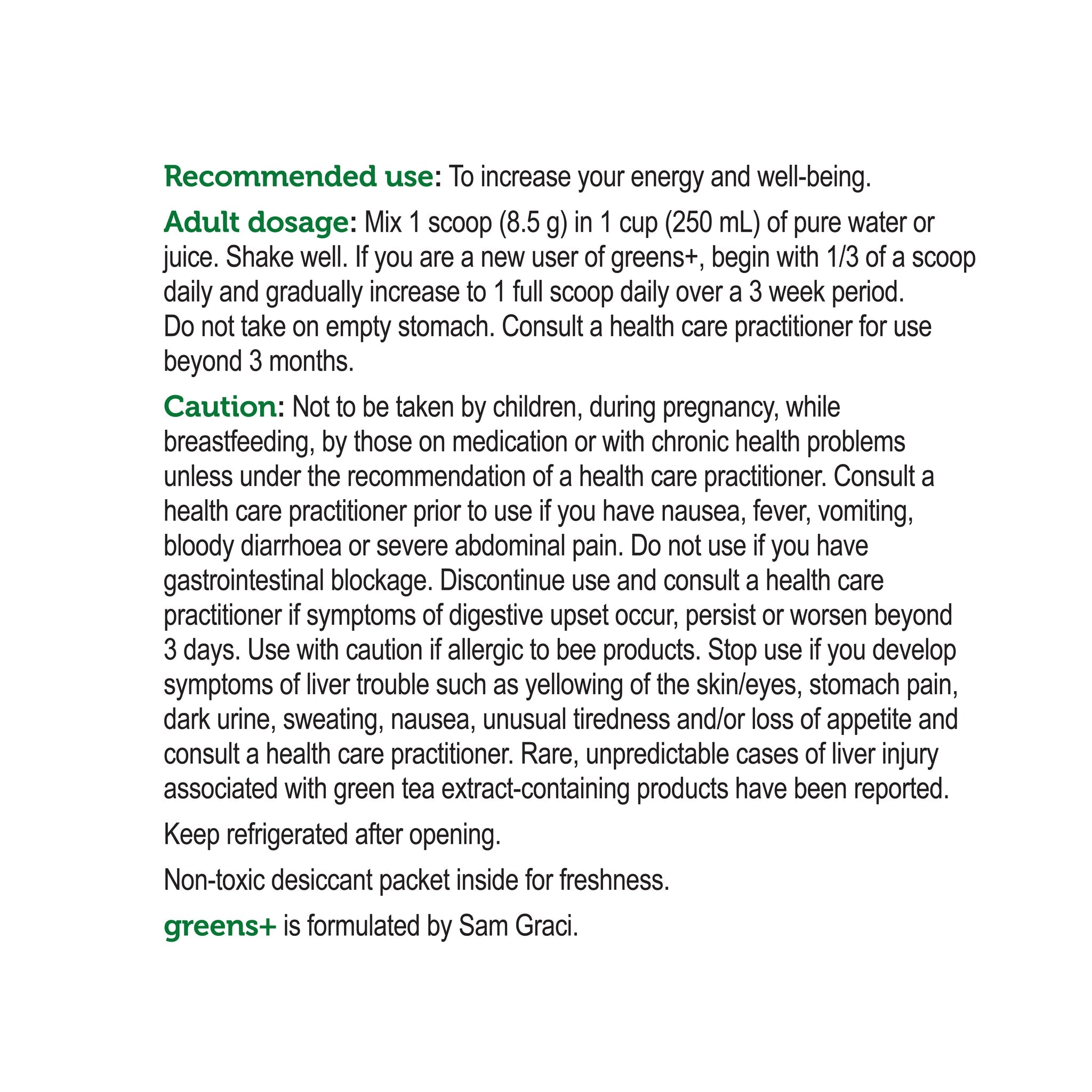 Genuine Health, Original greens+, Natural (Unflavoured), 510g