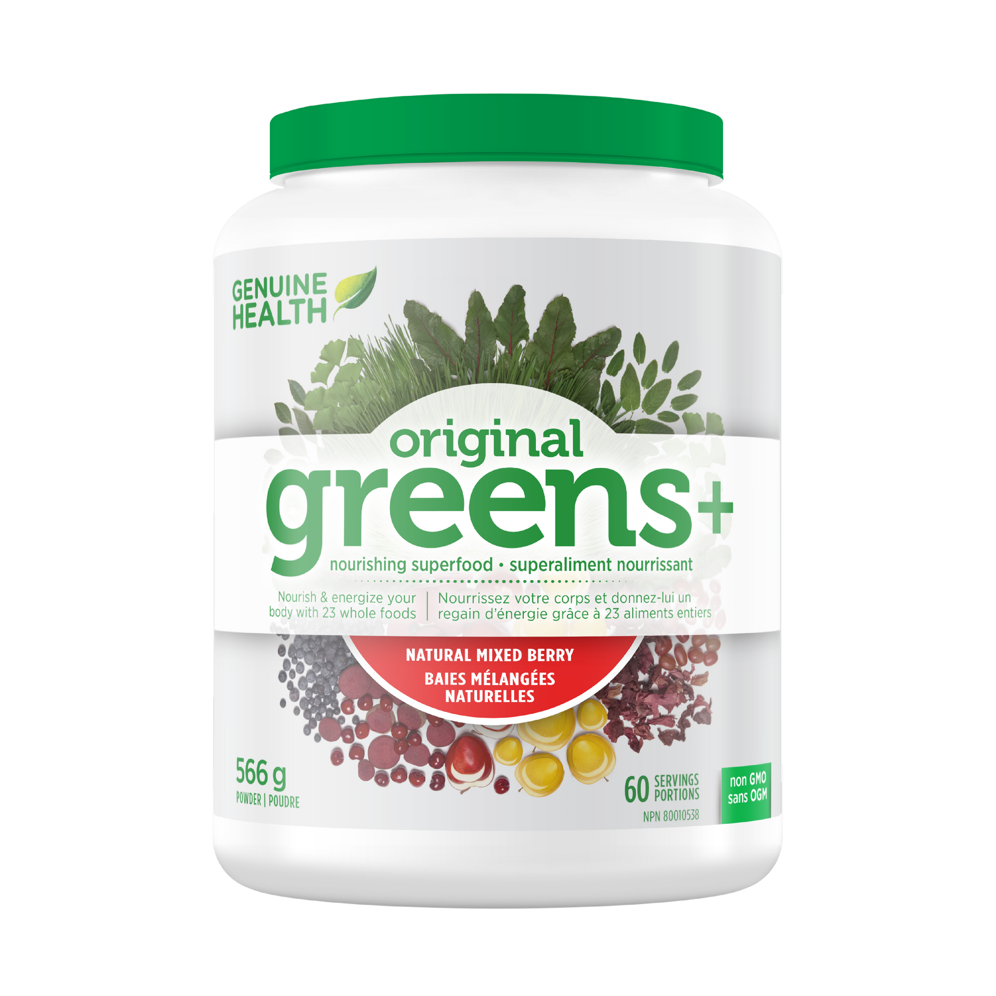 Genuine Health, greens+, Mixed Berry Flavour, 566g