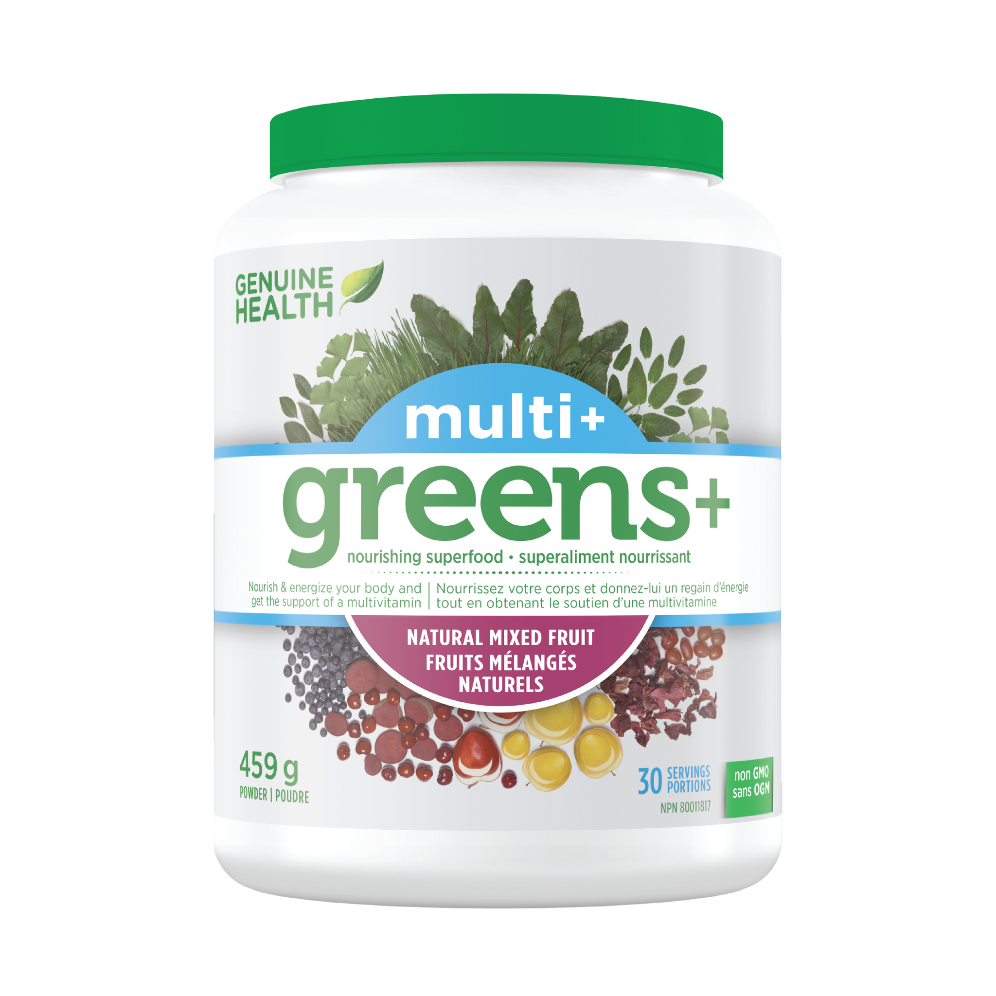 Genuine Health, greens+ Multi+, Natural Mixed Fruit, 459g