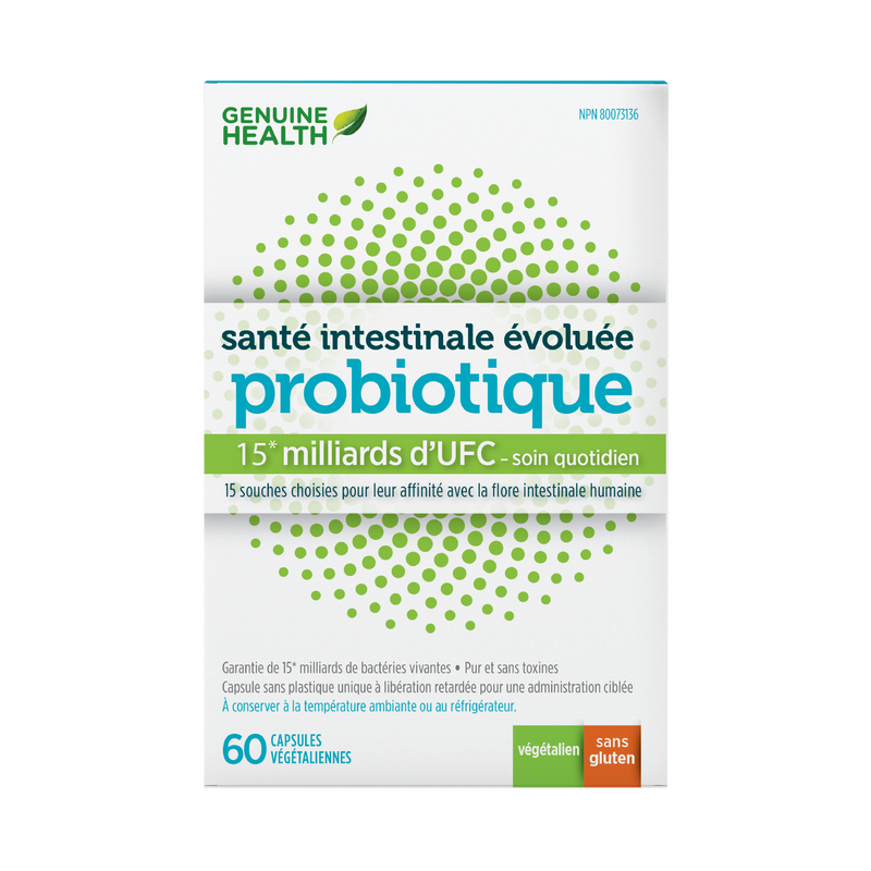 Genuine Health, Advanced Gut Health Probiotics, 15 Strains, 15 Billion CFU, 60 Vegan Capsules