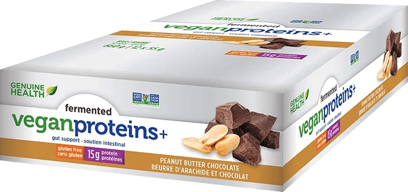 بروتينات نباتية مخمرة صحية أصلية + علبة شوكولاتة بزبدة الفول السوداني