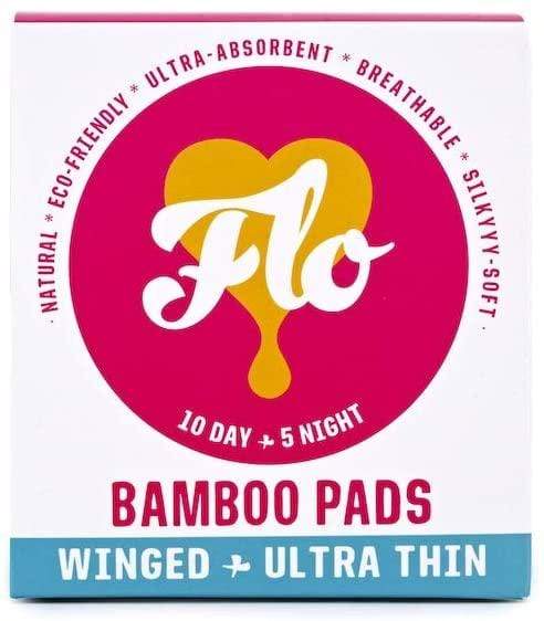 FLO Bamboo Pads with Wings, Combo Pack: 15 Towels (10 Day + 5 Night)