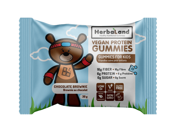 HerbaLand Vegan Protein Gummies For Kids Chocolate Brownie 10 x 30 g