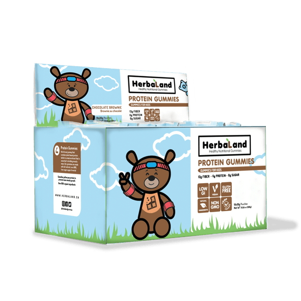 HerbaLand Vegan Protein Gummies For Kids Chocolate Brownie 30 g