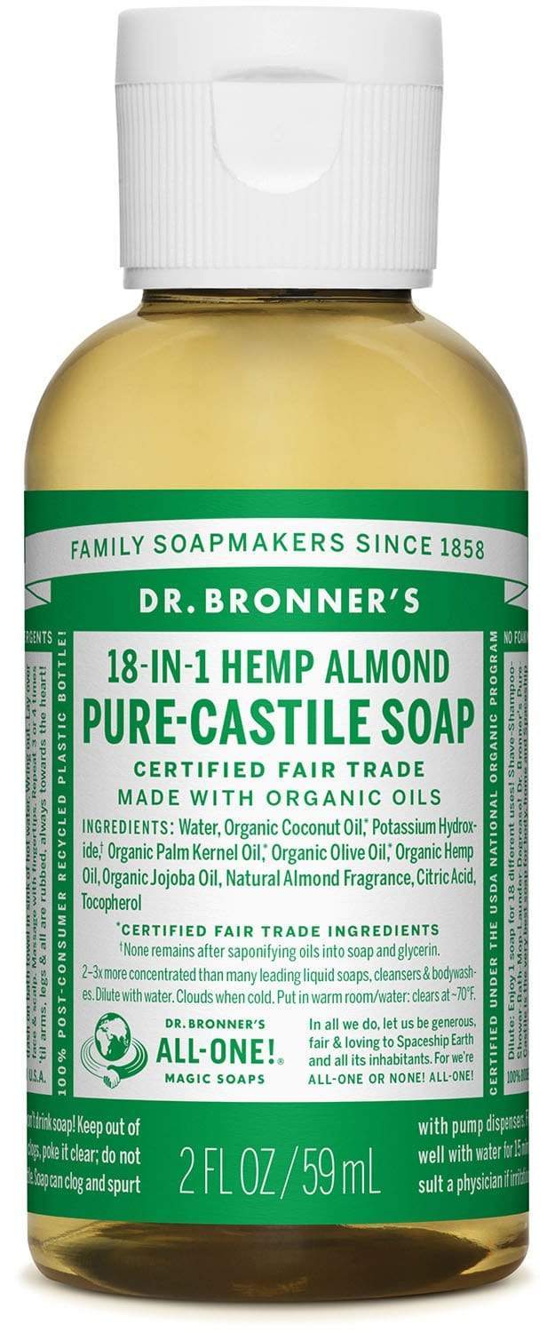 Dr. Bronner's, Pure Castile Soap 18-in-1, Almond, 59mL