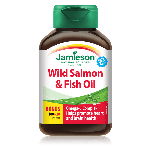 Jamieson Wild Salmon & Fish Oil 180+20 Softgels