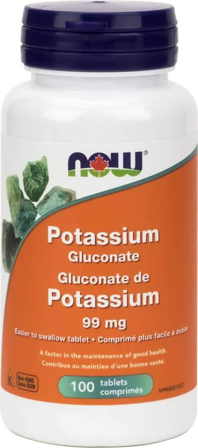 NOW, Potassium Gluconate, 99 mg, 100 Tablets