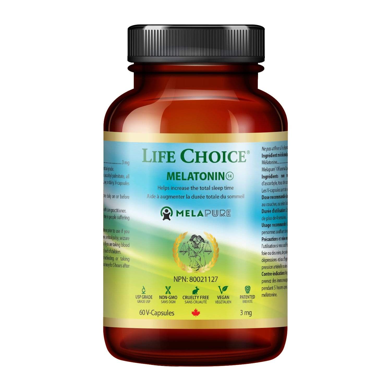 Life Choice, Melatonin, 3mg, 60 Veg Capsules