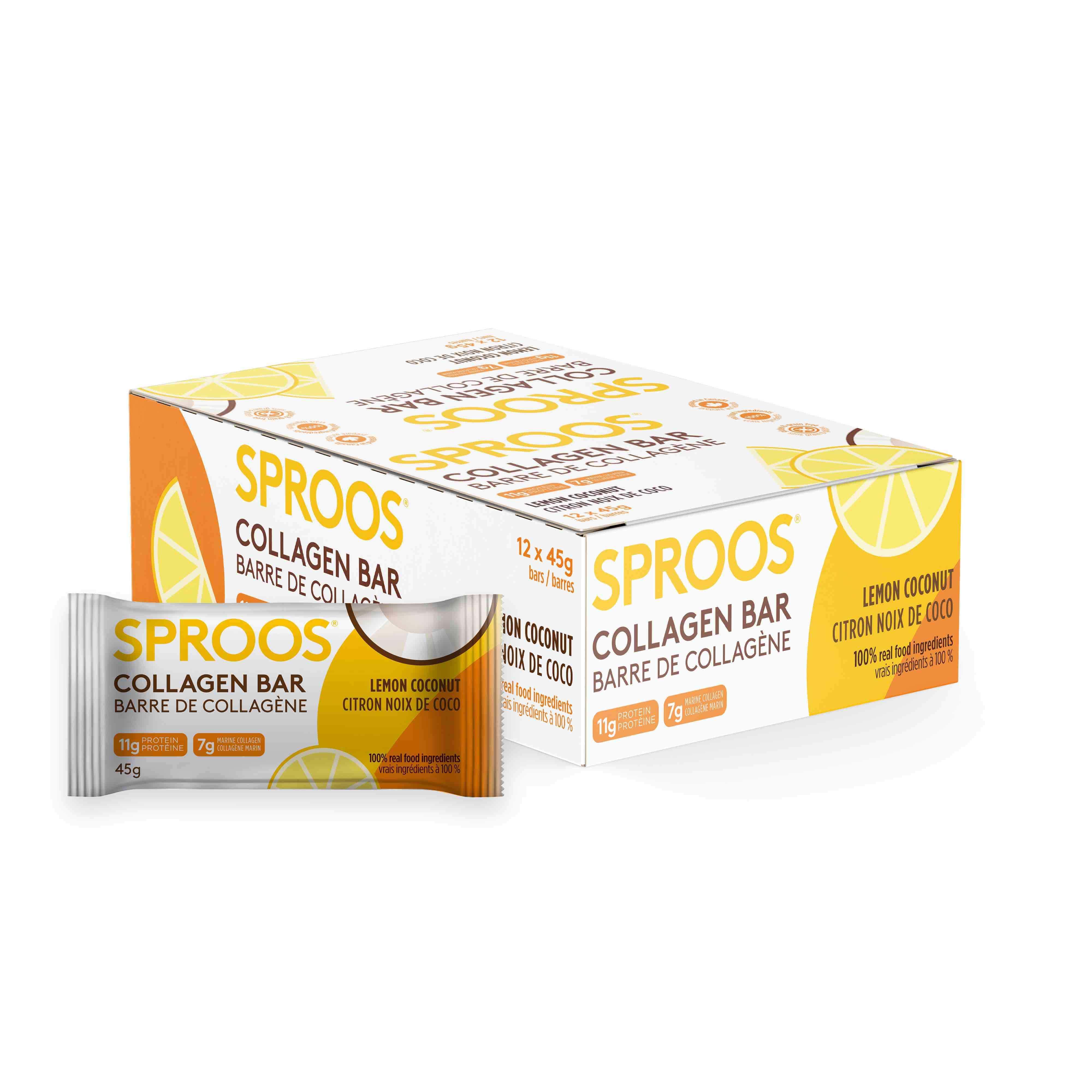 Sproos Marine Collagen Bar, Lemon Coconut (12pk)