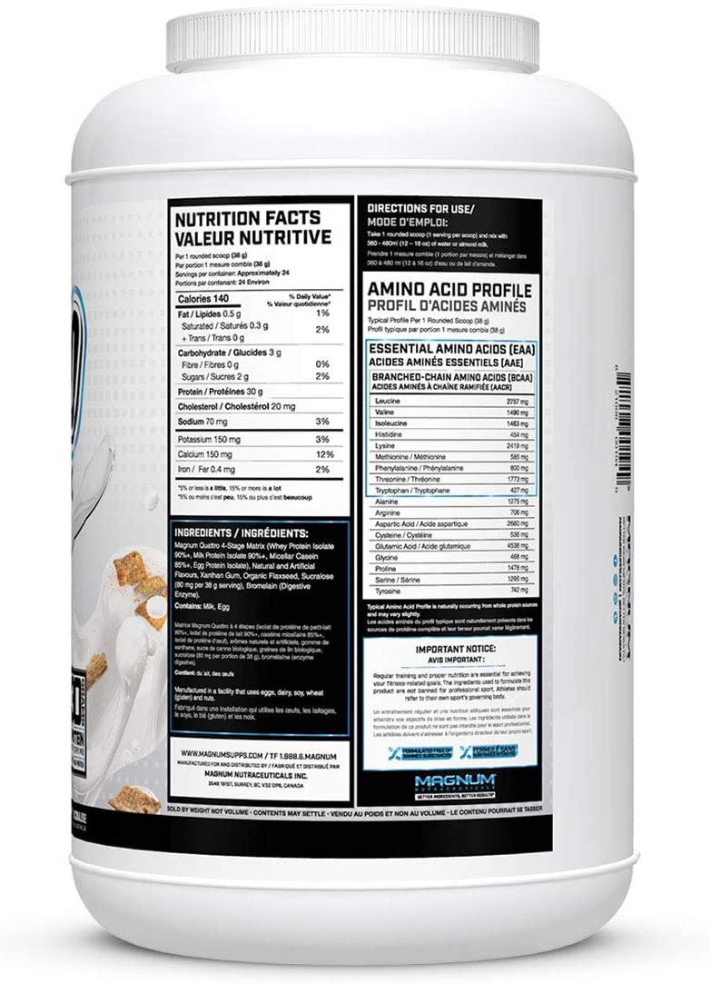 Magnum Quattro 4 Stage Protein Isolate, Toasted Cinnamon Cereal