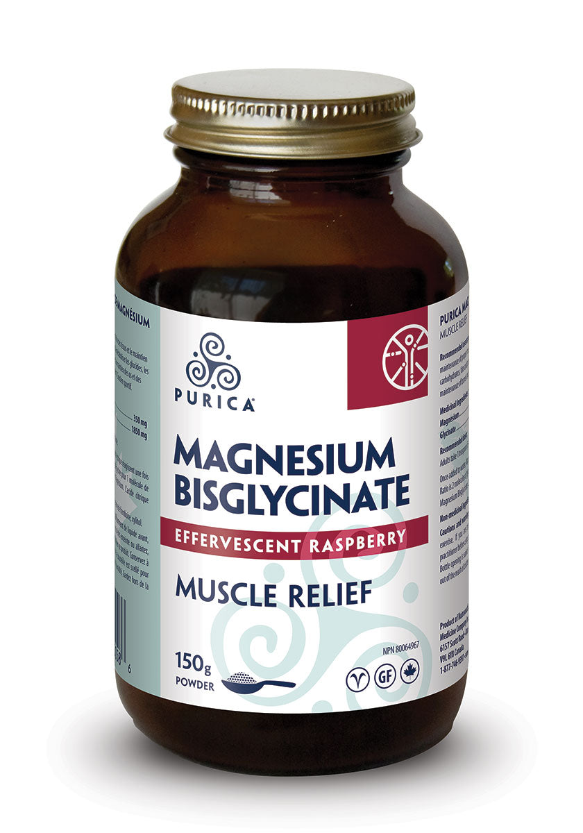 PURICA, Magnesium Bisglycinate, Effervescent Raspberry, 150g