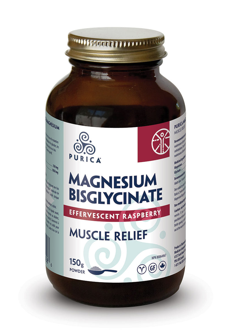 PURICA, Magnesium Bisglycinate, Effervescent Raspberry, 150g