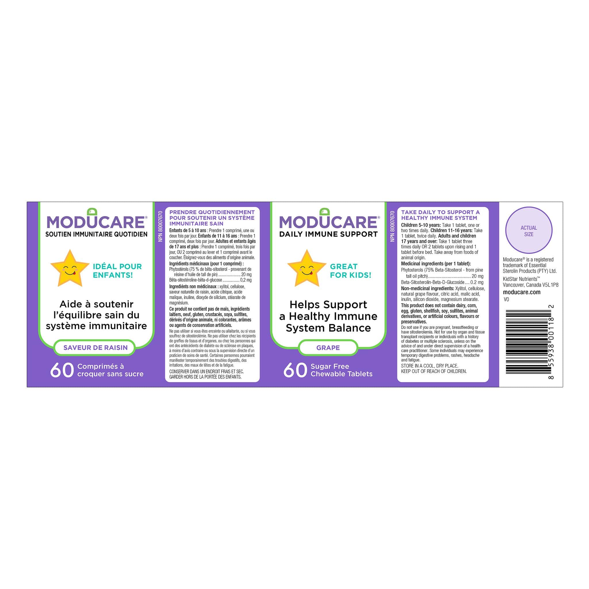 Kidstar Moducare Grape Flavor Chewable Tablets