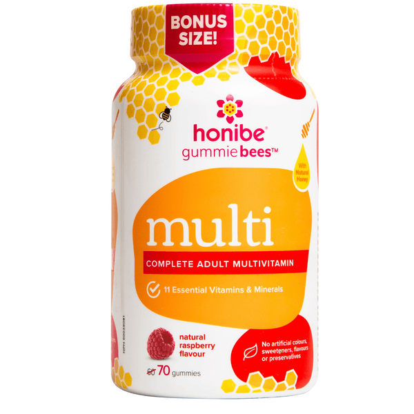 Honibe Gummies Bees Complete Adult Multivitamin Raspberry
