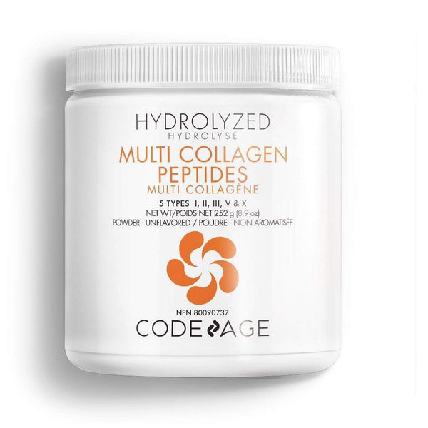 مسحوق بروتين الكولاجين المتعدد من Codeage بدون نكهة - 5 أنواع من ببتيدات الكولاجين المتحللة التي تتغذى على العشب