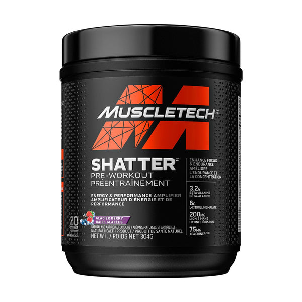 MuscleTech, SHATTER (Vapor One) Pre-Workout, Glacier Berry, 304 g