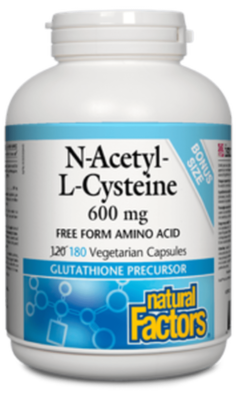 ناتشورال فاكتورز N-Acetyl-L-Cysteine ​​600 مجم من الأحماض الأمينية ذات الشكل الحر