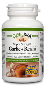 Natural Factors GarlicRich Super Strength Garlic + Reishi 300 mg 120 Capsules