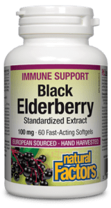 Natural Factors Black Elderberry Extract 100 mg 60 Softgels