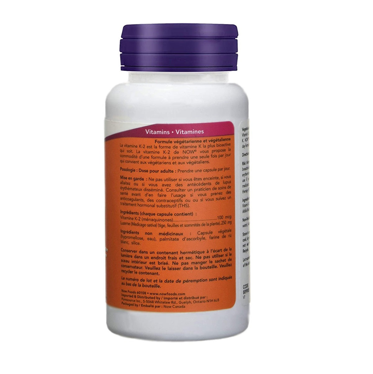 Now Foods, Vitamin K-2, 100mcg, 100 Veg Capsules