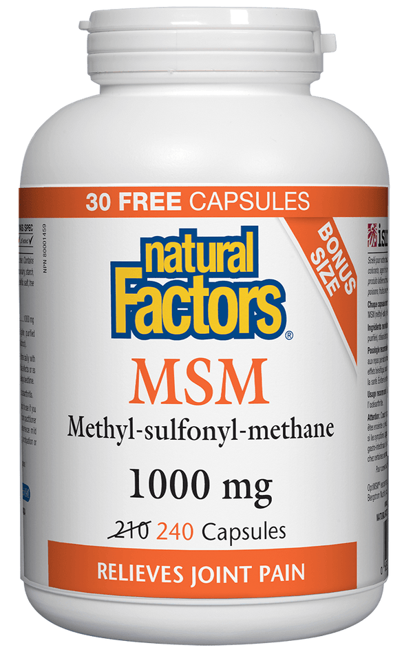 Natural Factors MSM 1000 mg BONUS SIZE 240 Capsules